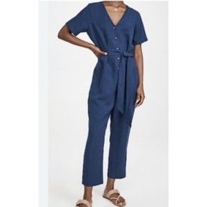 Hatch Maternity Linen Blend The Noelle Jumper Womens Size 0 ( X-Small) Blue